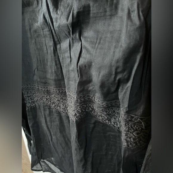 Soft Surroundings|Black Larissa Top with Black Tank built in•••Embroidered Boho - Picture 6 of 11